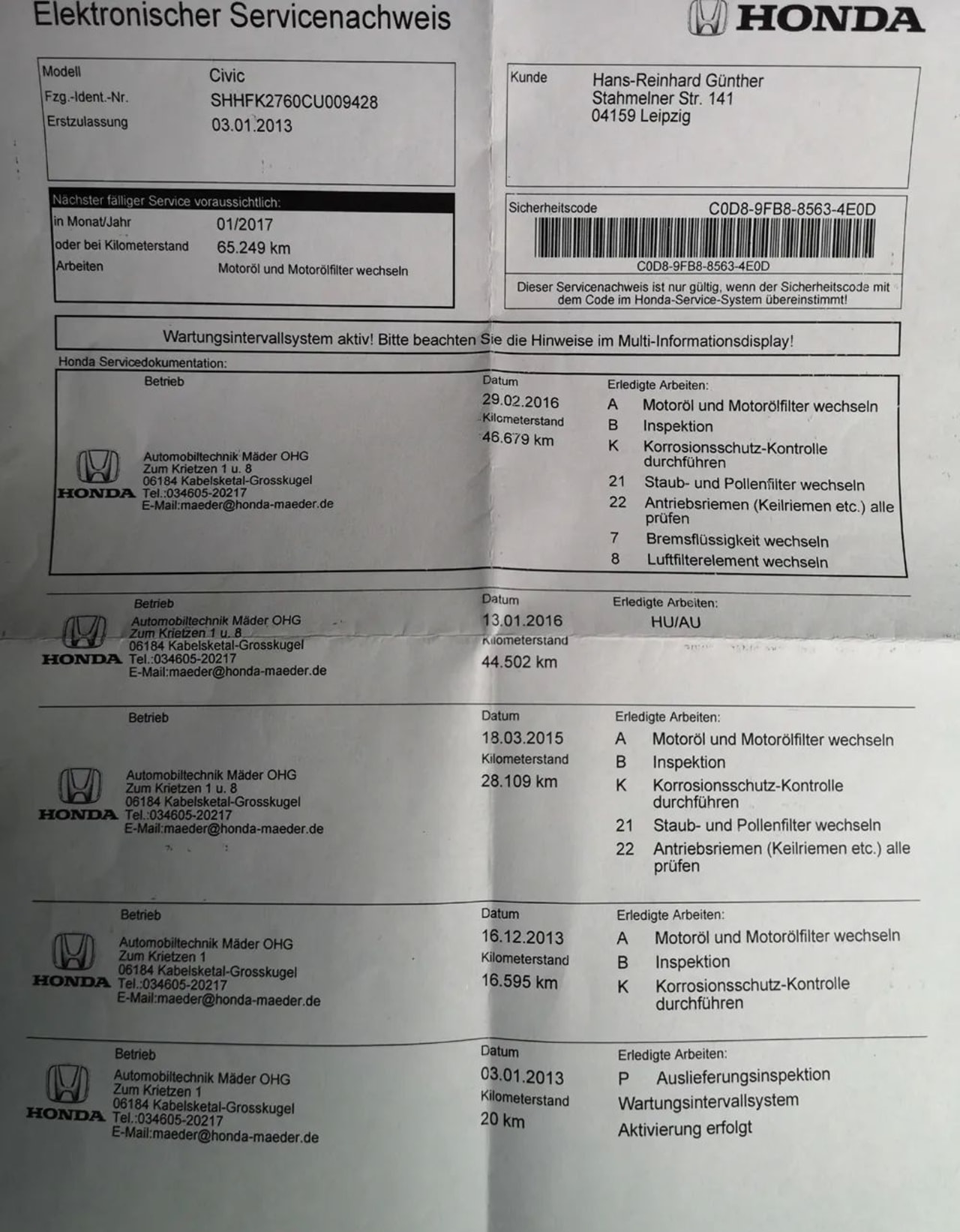 Zdjęcie oferty Honda Civic nr. 13
