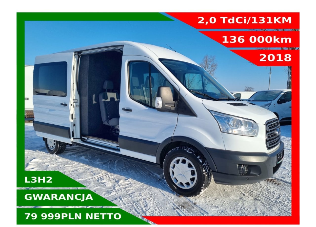 Zdjęcie oferty Ford Transit L3H2 *79999zł NETTO* Brygadówka 6 osób 2,0TdCi/131KM nr. 1